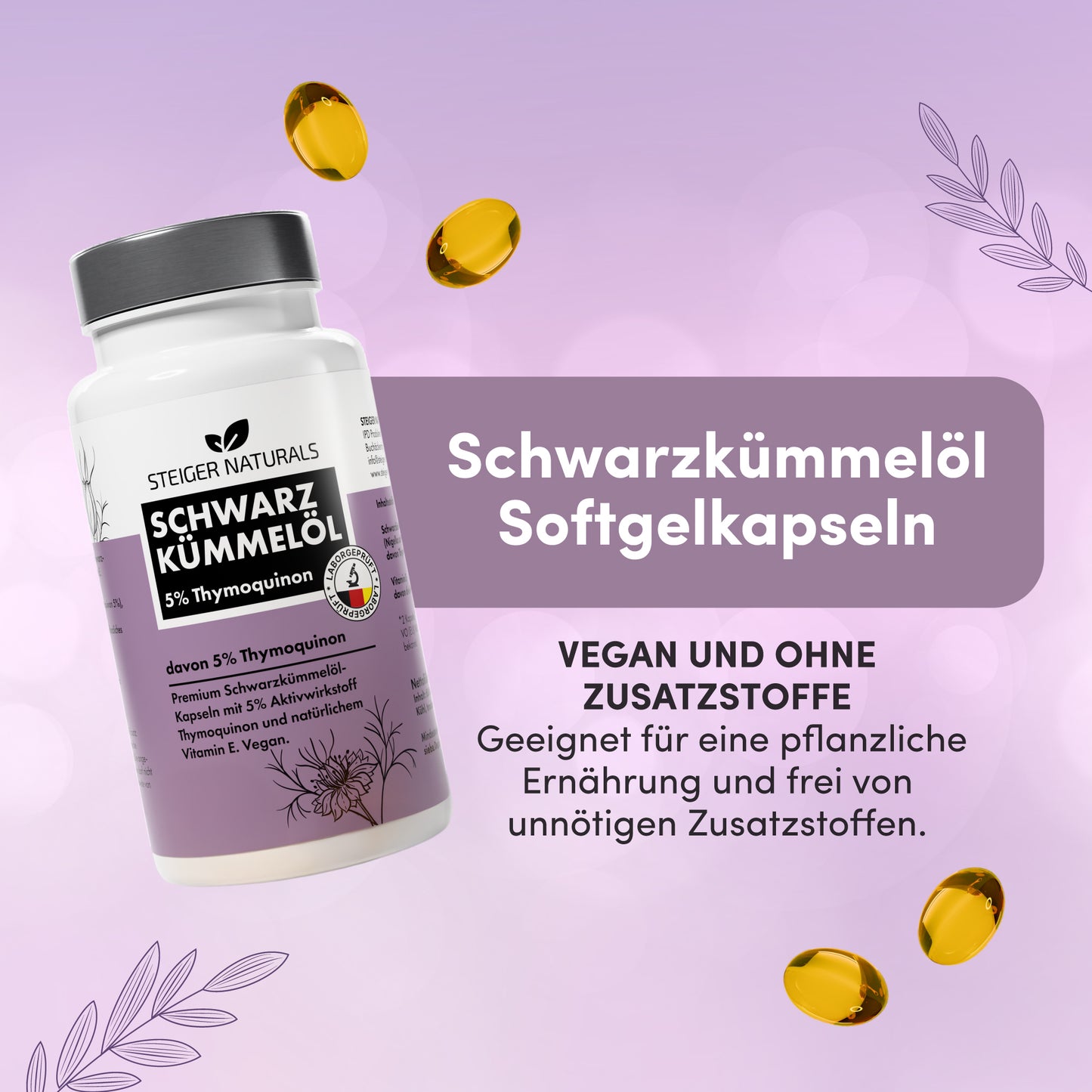 Gélules molles d'huile de cumin noir